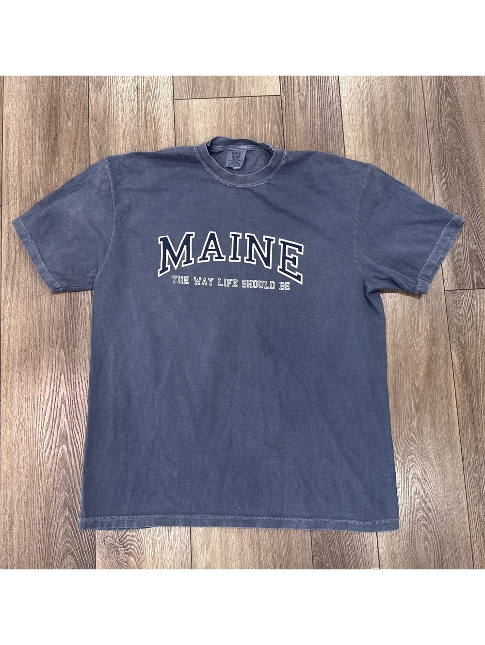 Comfort Colors Navy Blue Maine Graphic T-Shirt